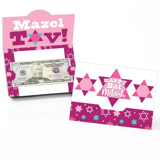 Big Dot of Happiness Pink Bat Mitzvah - Girl Party Money and Gift Card Holders - Set of 8 {1}