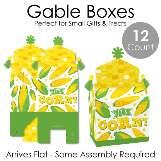Big Dot of Happiness It's Corn - Treat Box Party Favors - Fall Harvest Party Goodie Gable Boxes - Set of 12 {7}