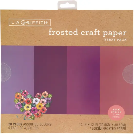 Lia Griffith Frosted Craft Tissue Paper 12"X12" 20/Pkg-Berry-Purples {1}