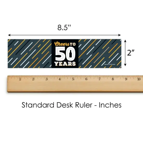 Big Dot of Happiness Cheers and Beers to 50 Years - 50th Birthday Party Water Bottle Sticker Labels - Set of 20 {6}