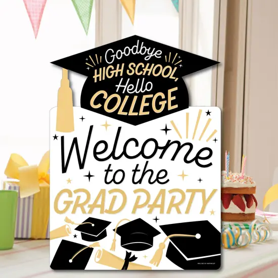 Big Dot of Happiness Hello College Graduation Party Decorations - Grad Party Welcome Yard Sign {7}