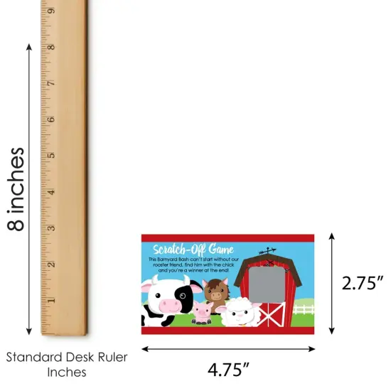 Big Dot of Happiness Farm Animals - Barnyard Baby Shower or Birthday Party Game Scratch Off Cards - 22 Count {7}