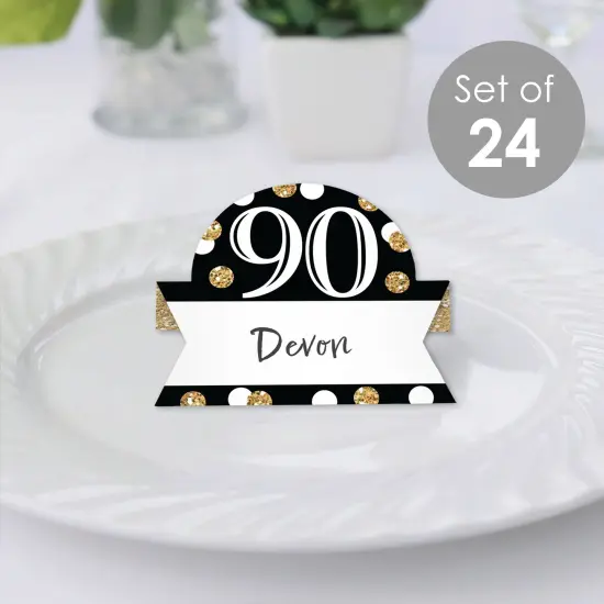 Big Dot of Happiness Adult 90th Birthday - Gold - Birthday Party Tent Buffet Card - Table Setting Name Place Cards - Set of 24 {3}