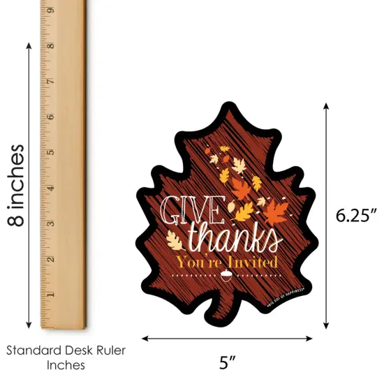 Big Dot of Happiness Give Thanks - Shaped Fill-in Invitations - Thanksgiving Party Invitation Cards with Envelopes - Set of 12 {7}