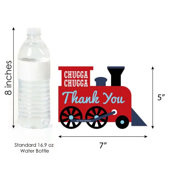 Big Dot of Happiness Railroad Party Crossing - Shaped Thank You Cards - Steam Train Party Thank You Note Cards with Envelopes - Set of 12 {7}