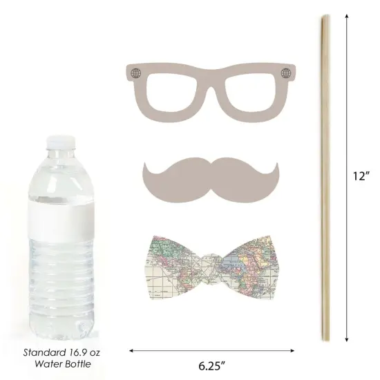 Big Dot of Happiness World Awaits - Travel Party Photo Booth Props Kit - 20 Count {6}