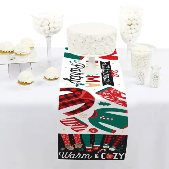 Big Dot of Happiness Christmas Pajamas - Petite Holiday Plaid PJ Party Paper Table Runner - 12 x 60 inches {3}
