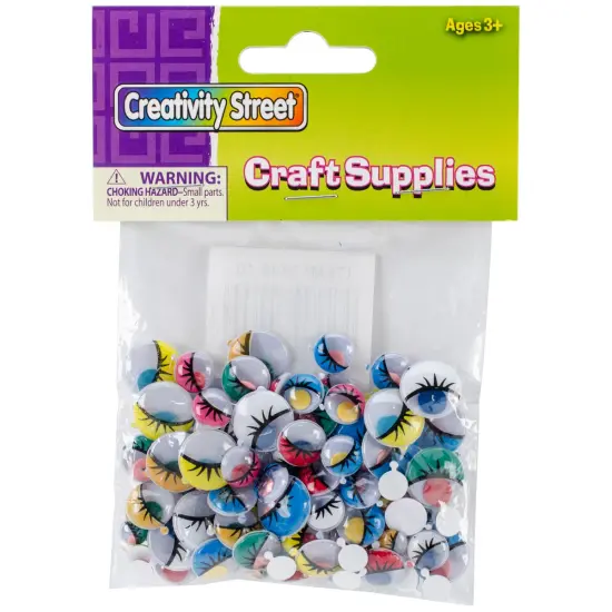 Creativity Street Peel & Stick Wiggle Eyes Assortment 100/Pk-Painted {1}