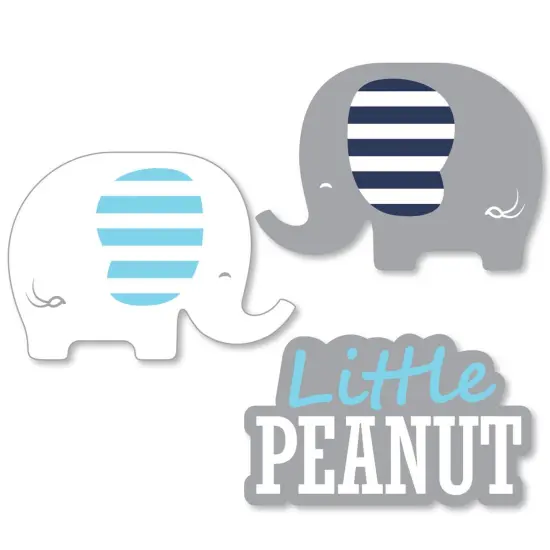Big Dot of Happiness Blue Elephant - Shaped Boy Baby Shower or Birthday Party Cut-Outs - 24 Count {1}