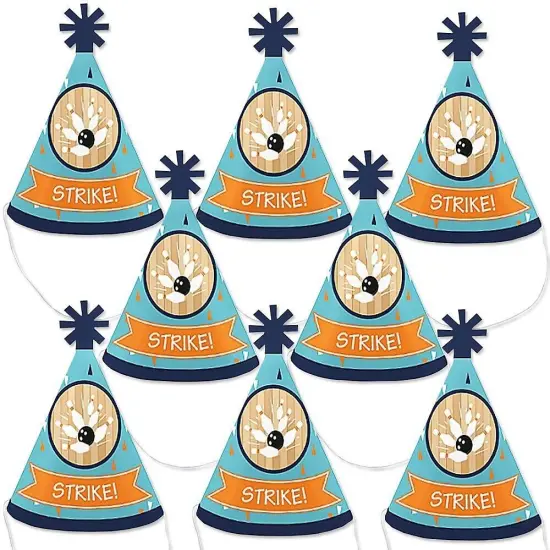 Big Dot of Happiness Strike Up the Fun - Bowling - Mini Cone Birthday Party or Baby Shower Hats - Small Little Party Hats - Set of 8 {1}