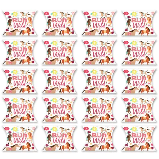 Big Dot of Happiness Run Wild Horses - Favor Gift Boxes - Pony Birthday Party Petite Pillow Boxes - Set of 20 {6}
