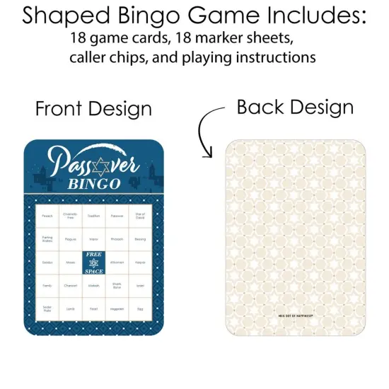 Big Dot of Happiness Happy Passover - Bingo Cards and Markers - Pesach Party Bingo Game - Set of 18 {4}