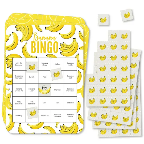Big Dot of Happiness Let&rsquo;s Go Bananas - Bingo Cards and Markers - Tropical Party Bingo Game - Set of 18 {1}