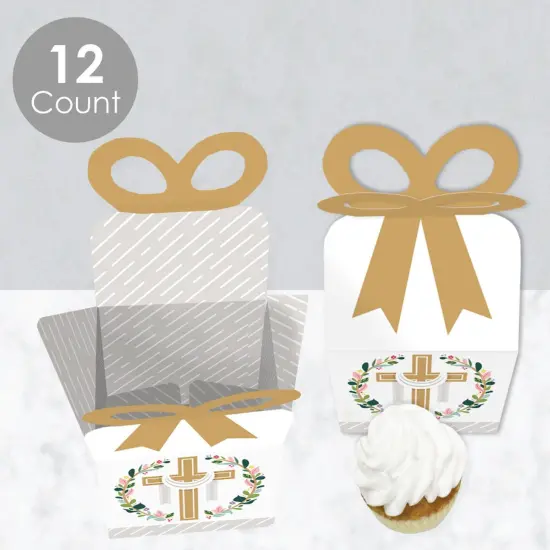 Big Dot of Happiness Religious Easter - Square Favor Gift Boxes - Christian Holiday Party Bow Boxes - Set of 12 {4}