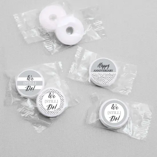 Big Dot of Happiness We Still Do - Wedding Anniversary - Party Round Candy Sticker Anniversary Favors - Labels Fits Chocolate Candy (1 sheet of 108) {4}