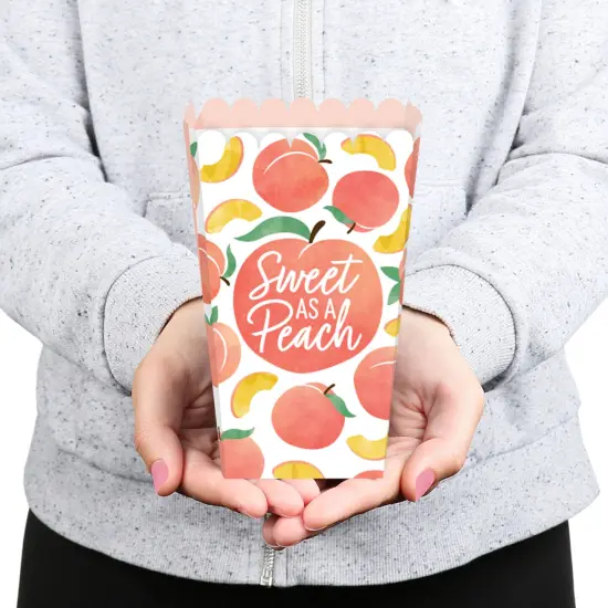 Big Dot of Happiness Sweet as a Peach - Fruit Themed Baby Shower or Birthday Party Favor Popcorn Treat Boxes - Set of 12 {6}