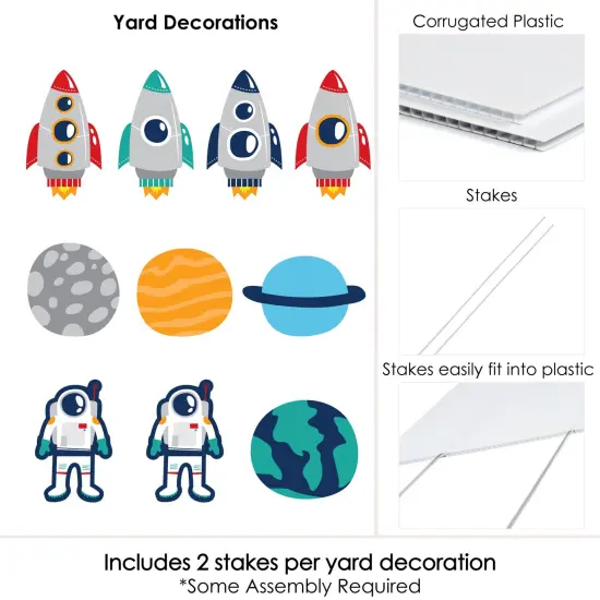 Big Dot of Happiness Blast Off to Outer Space - Astronaut Lawn Decor - Outdoor Rocket Ship Baby Shower or Birthday Party Yard Decorations - 10 Piece {6}