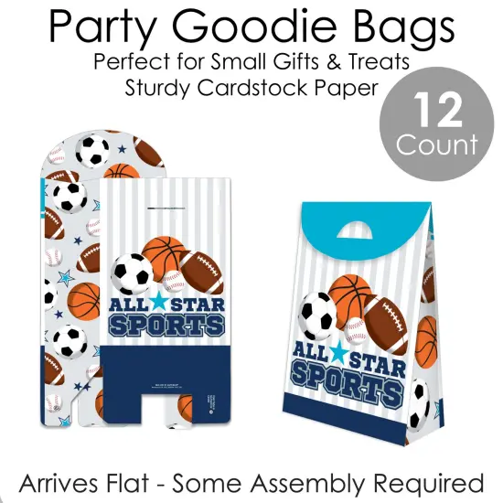 Big Dot of Happiness Go, Fight, Win - Sports - Baby Shower or Birthday Gift Favor Bags - Party Goodie Boxes - Set of 12 {7}