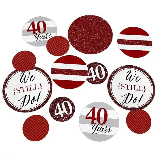 Big Dot of Happiness We Still Do - 40th Wedding Anniversary Giant Circle Confetti - Anniversary Party Decorations - Large Confetti 27 Count {1}