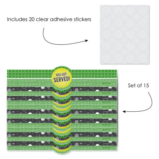 Big Dot of Happiness You Got Served - Tennis - DIY Party Supplies - Baby Shower or Tennis Birthday Party DIY Wrapper Favors & Decorations - Set of 15 {3}