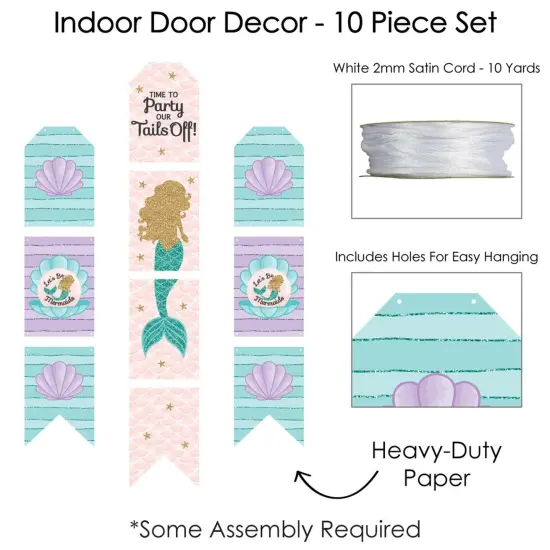 Big Dot of Happiness Let's Be Mermaids - Hanging Vertical Paper Door Banners - Baby Shower or Birthday Party Wall Decoration Kit - Indoor Door Decor {6}
