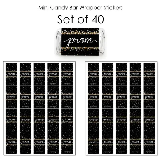 Big Dot of Happiness Prom - Mini Candy Bar Wrapper Stickers - Prom Night Party Small Favors - 40 Count {4}