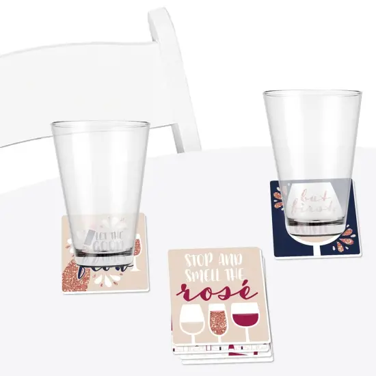 Big Dot of Happiness But First, Wine - Funny Wine Tasting Party Decorations - Drink Coasters - Set of 6 {4}