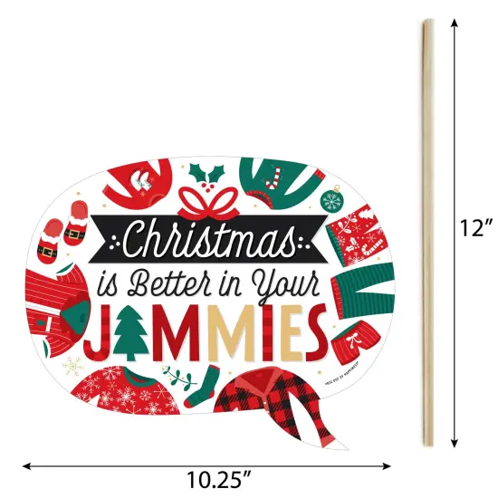 Big Dot of Happiness Funny Christmas Pajamas - Holiday Plaid PJ Party Photo Booth Props Kit - 10 Piece {6}