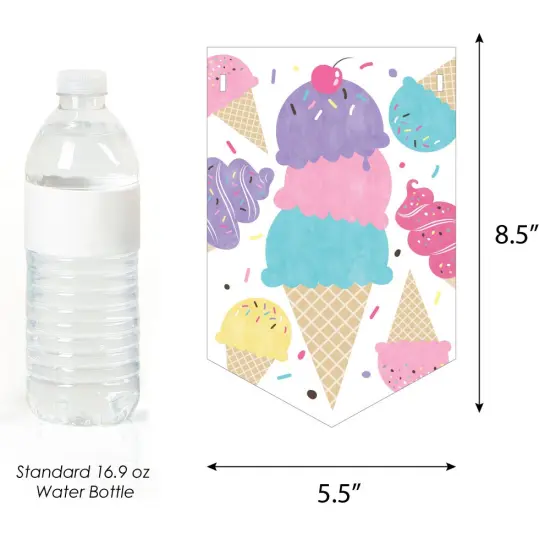 Big Dot of Happiness Scoop Up the Fun - Ice Cream - Sprinkles Baby Shower Bunting Banner - Party Decorations - Welcome Baby {3}