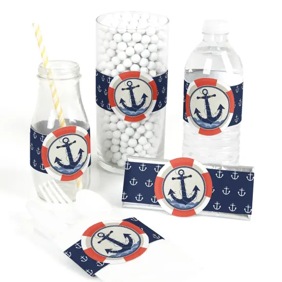 Big Dot of Happiness Ahoy - Nautical - DIY Party Supplies - Baby Shower or Birthday Party DIY Wrapper Favors & Decorations - Set of 15 {1}