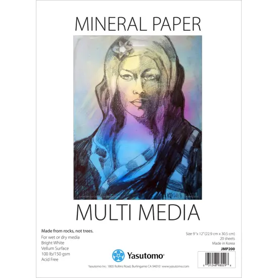 Yasutomo Multi-Media Mineral Paper Pad 9"X12"-20 Sheets {1}