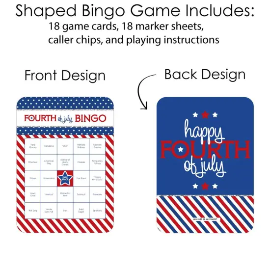 Big Dot of Happiness 4th of July - Bar Bingo Cards and Markers - Independence Day Bingo Game - Set of 18 {4}