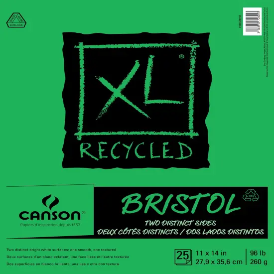 Canson XL Recycled Bristol Paper Pad 11"X14"-25 Sheets {1}