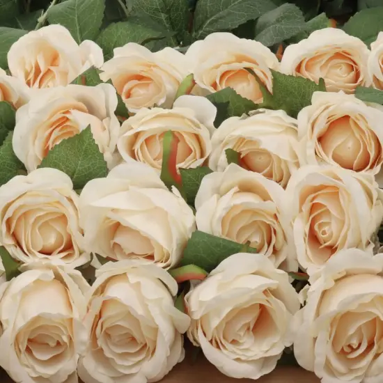 Set of 6 Cream Rose Buds 20" Silk Stems for Home & Event Decor {3}