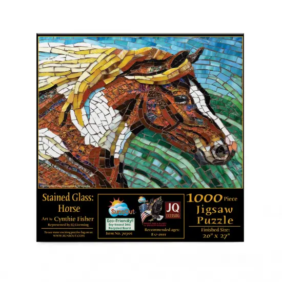 Sunsout Stained Glass Horse 1000 pc Jigsaw Puzzle 70701 {4}