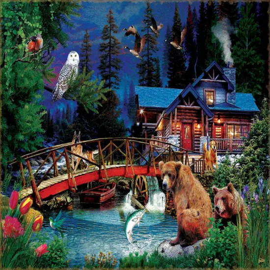 Sunsout Night at the Cabin 300 pc Jigsaw Puzzle 42240 {1}
