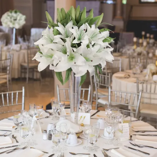 34" Casablanca Lily Stem - Realistic Artificial Silk Flower for Elegant Arrangements, Floral Home by Artificial Flowers {2}