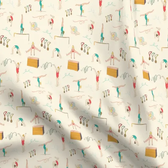 Various Fabrics by the Yard or Fat Quarter Gymnastics Girls Gym Ballet Exercise Children Kids Tumble Sport Custom Printed Fabric by Spoonflower {5}