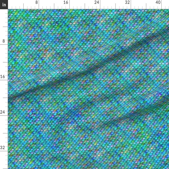 Various Fabrics by the Yard or Fat Quarter Mermaid Scales Fish Ocean Mermaids Aquatic Custom Printed Fabric by Spoonflower {1}