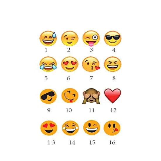 144 2" Temporary Emoticon Tattoos - 16 Assorted Emoticon Styles - Fun Gift, Party Favors, Party Toys, Goody Bag Favors {4}