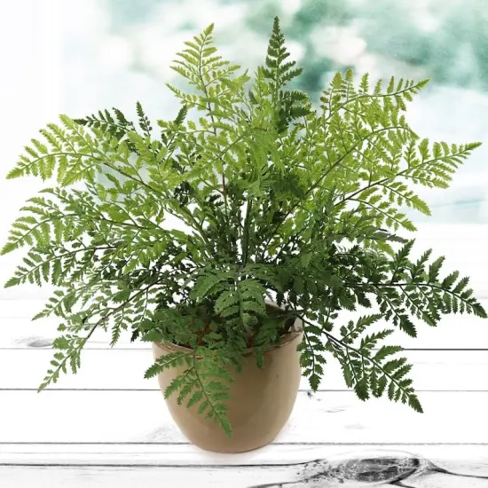 Durable 28" All-Weather Leather Fern Bush - Versatile Faux Greenery for Indoor & Outdoor Decor, Landscaping, and Events {3}