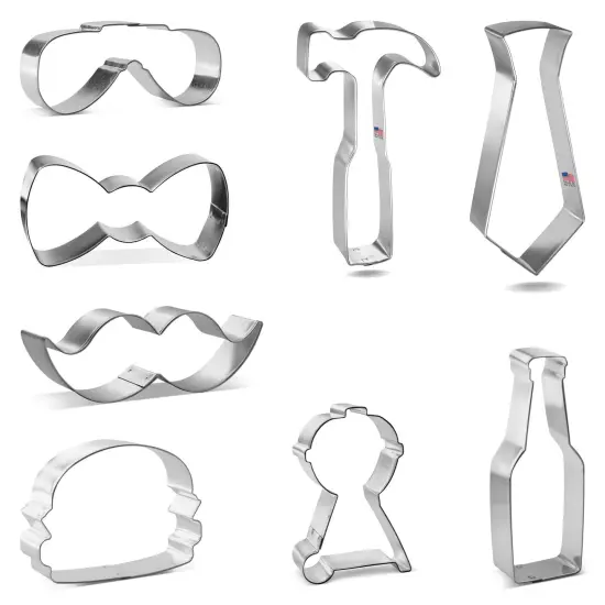 CookieCutter.com Fathers Day Cookie Cutter Set 8 Pc - Foose Cookie Cutters - USA Tin Plated Steel {1}