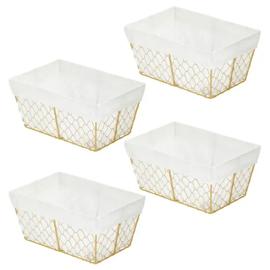 mDesign Medium Chicken Wire Storage Basket, Fabric Liner {5}