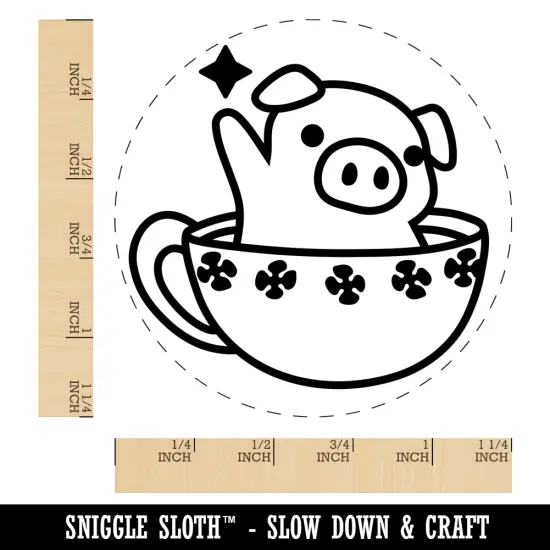 Teacup Pig Rubber Stamp for Stamping Crafting Planners {1}
