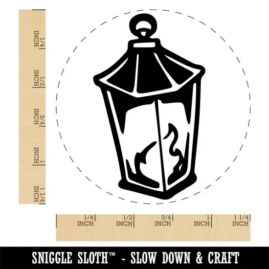 Lantern Lamp with Fire Rubber Stamp for Stamping Crafting Planners {1}