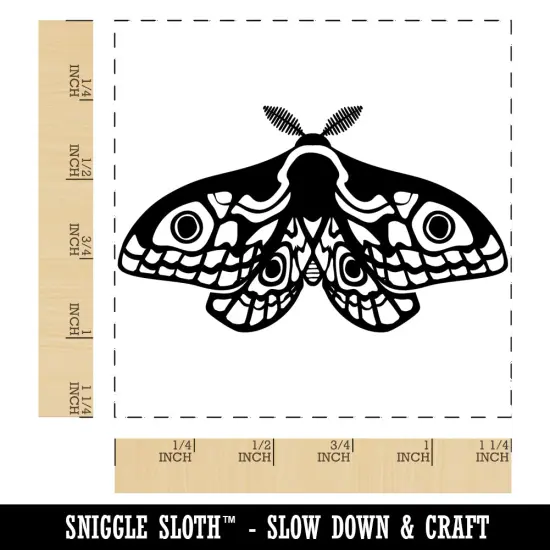 Emperor Moth Square Rubber Stamp for Stamping Crafting {1}