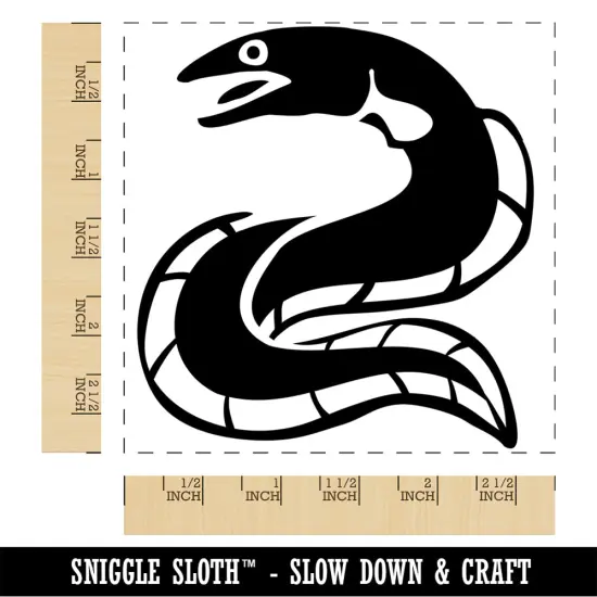 Eel Conger Long Fish Square Rubber Stamp for Stamping Crafting {1}