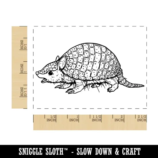Screaming Hairy Armadillo Rectangle Rubber Stamp for Stamping Crafting {1}