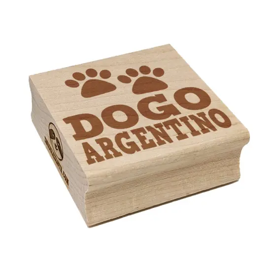 Dogo Argentino Dog Paw Prints Fun Text Square Rubber Stamp for Stamping Crafting {7}