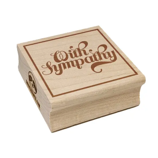With Sympathy Elegant Text Square Rubber Stamp for Stamping Crafting {7}